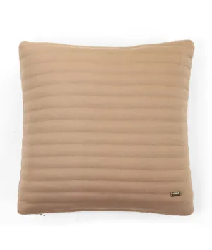 Waseme Medium Beige Cotton Knitted Quilted Decorative 16 X 16 Inches Cushion Cover