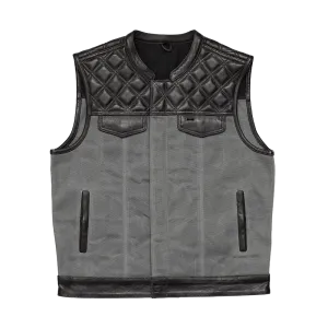 Waxed Hunt Club - Men's Motorcycle Vest (Limited Edition) Grey