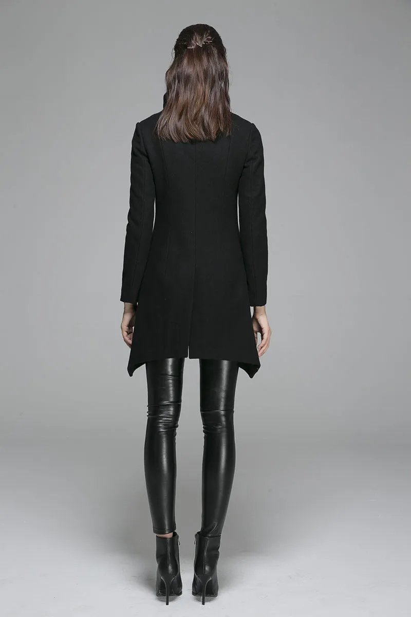 Winter Coat Zipper Jacket Women Wool Coat in Color Black 1363