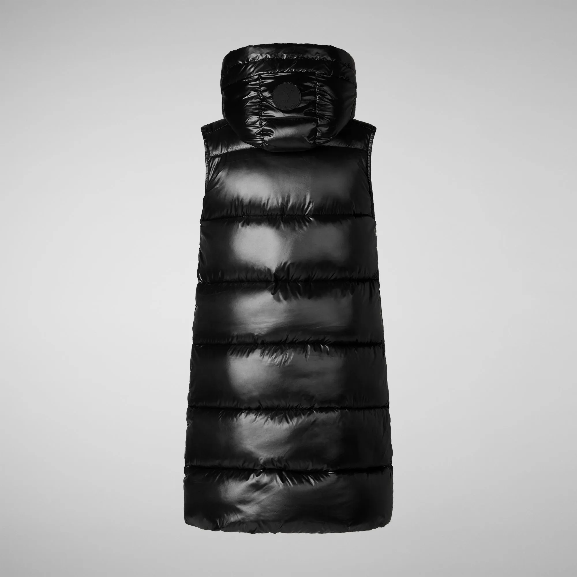 Woman's hooded vest Iria in black
