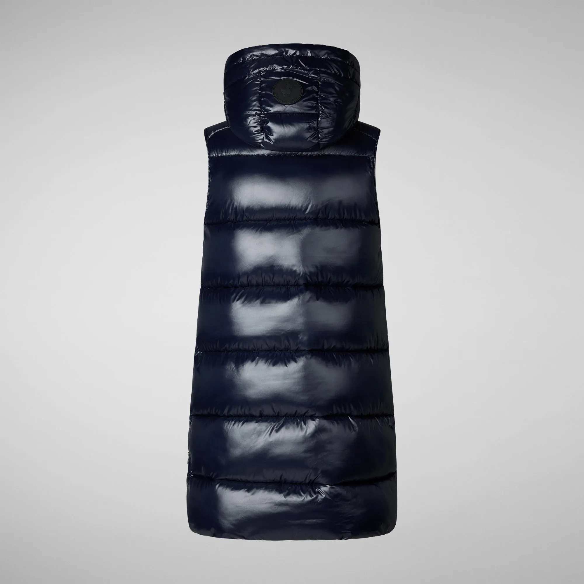 Woman's hooded vest Iria in blue black