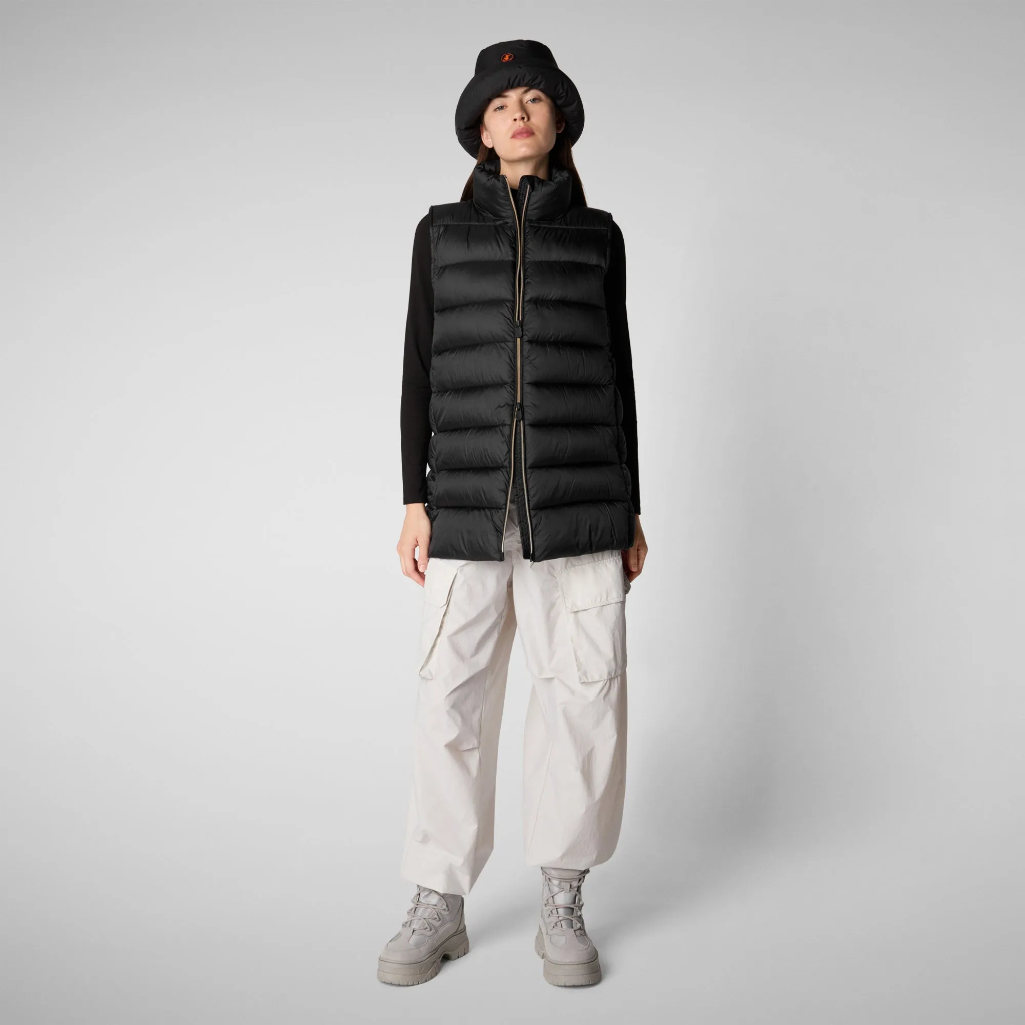 Women's quilted vest Coral in Black