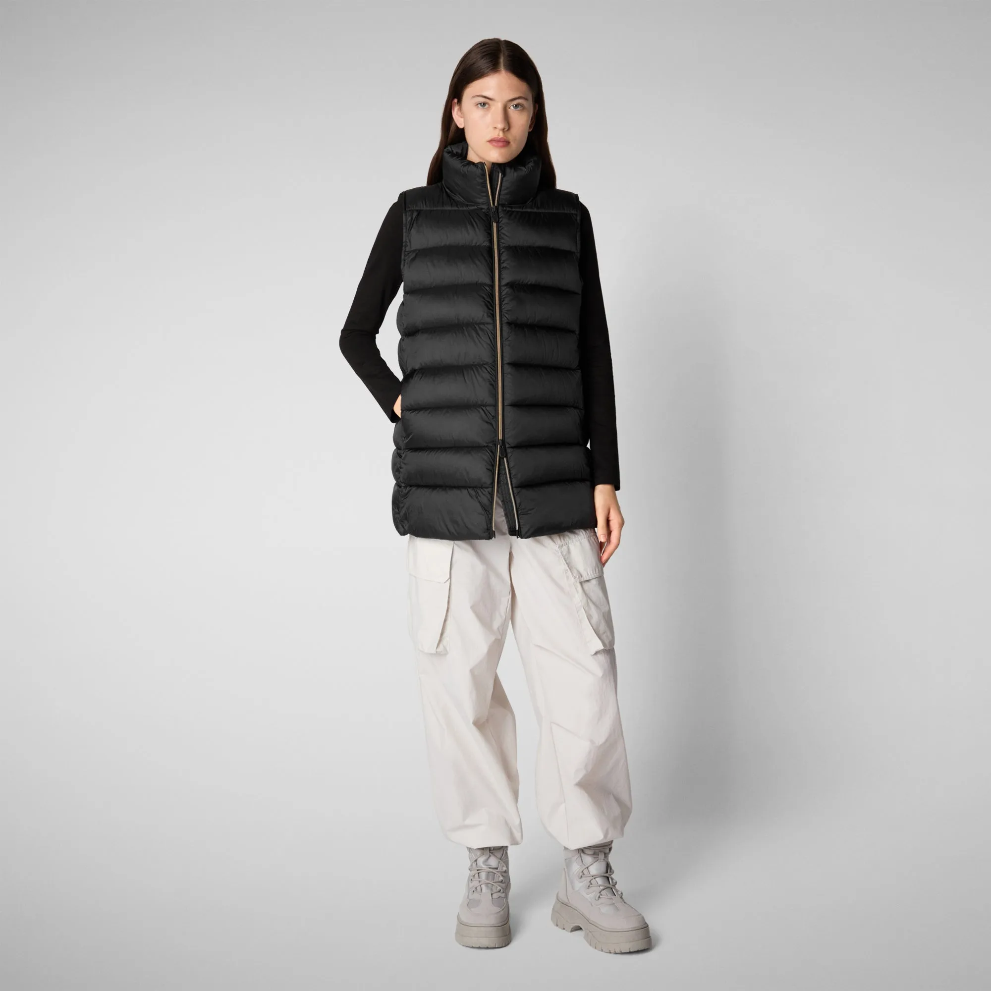Women's quilted vest Coral in Black
