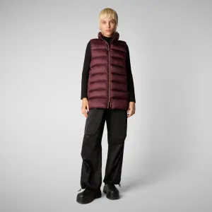 Women's quilted vest Coral in Burgundy Black