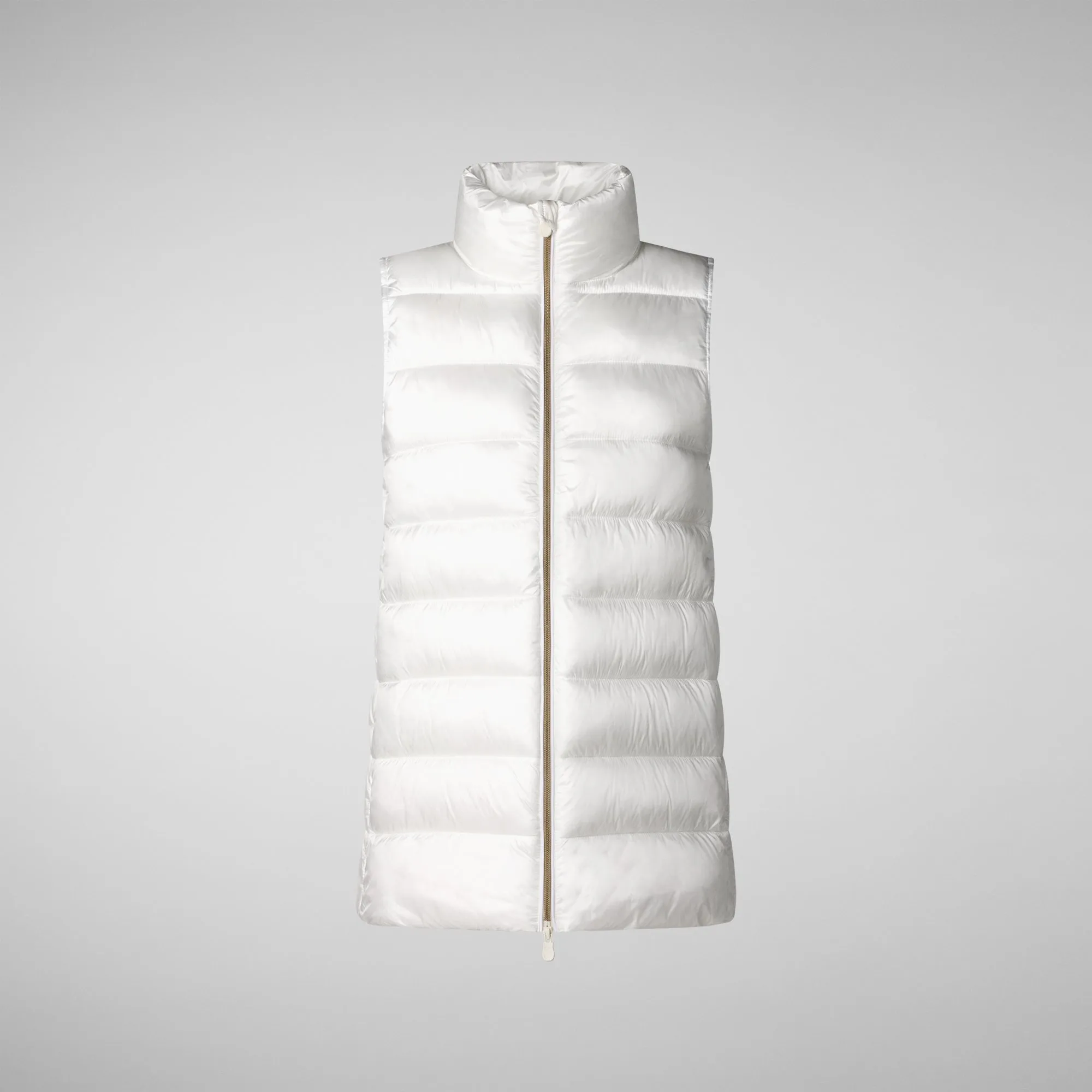 Women's quilted vest Coral in Off White