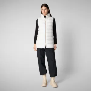 Women's quilted vest Coral in Off White