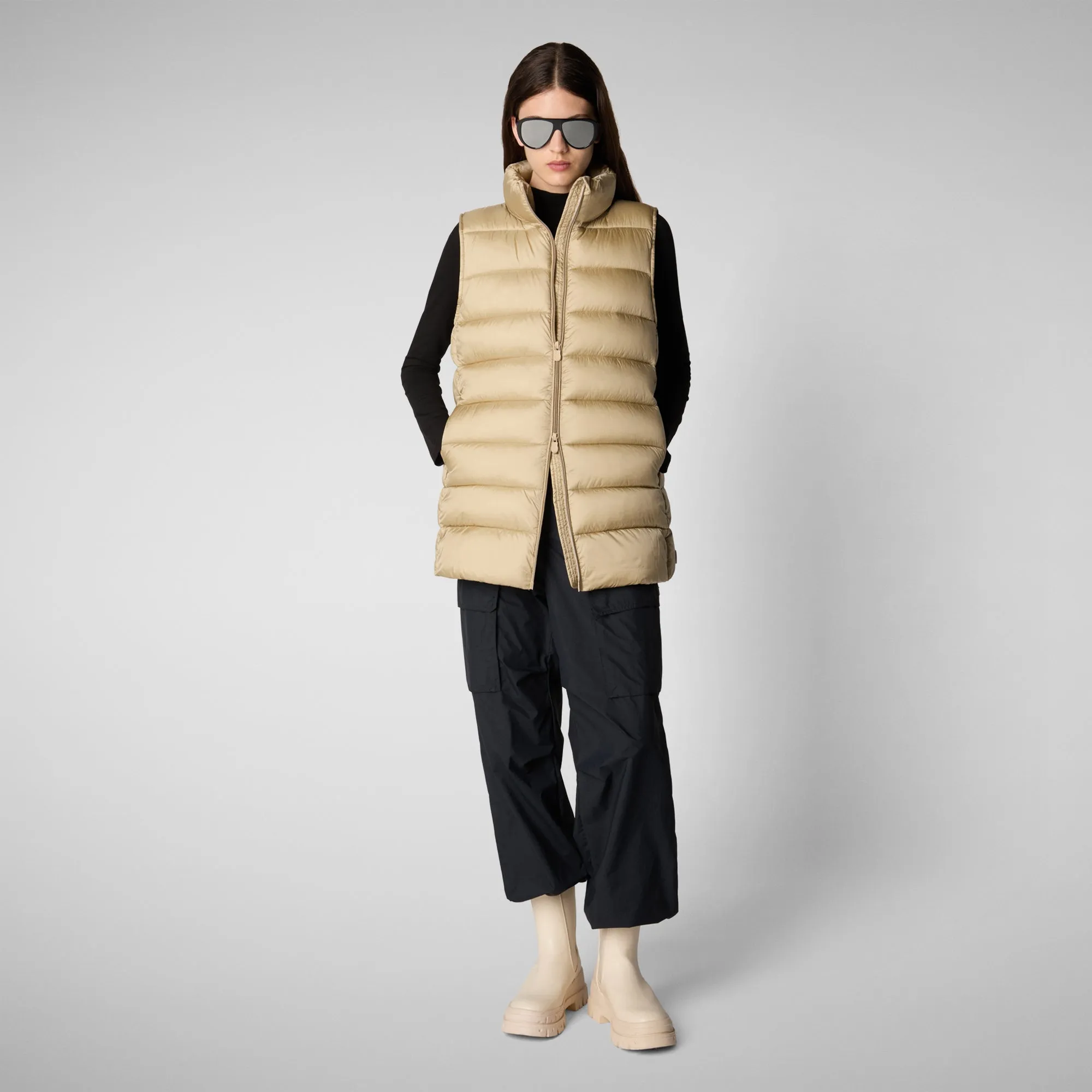 Women's quilted vest Coral in WOOD BEIGE