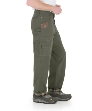 Wrangler Riggs Flannel-Lined Rip-Stop Ranger Work Pants - Loden