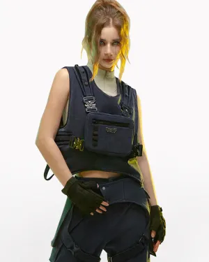 XIPHEVIL Cyberpunk Outfits Operative Reversible Cargo Vest