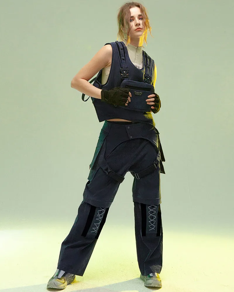 XIPHEVIL Cyberpunk Outfits Operative Reversible Cargo Vest