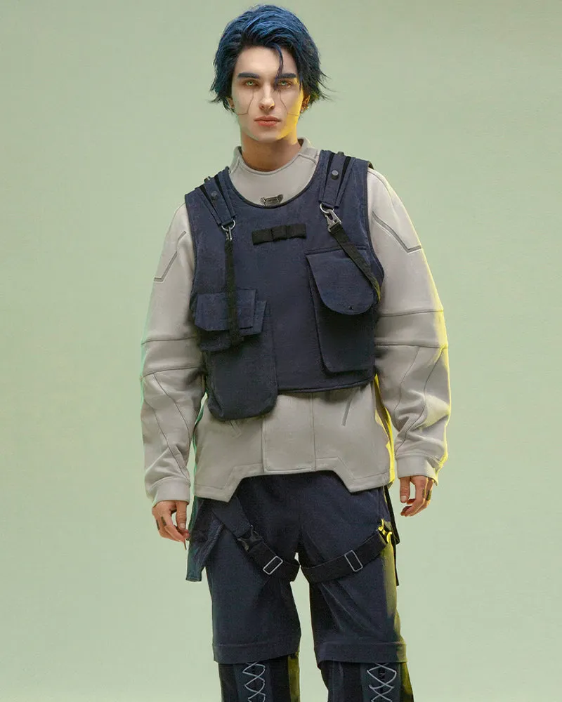 XIPHEVIL Cyberpunk Outfits Operative Reversible Cargo Vest