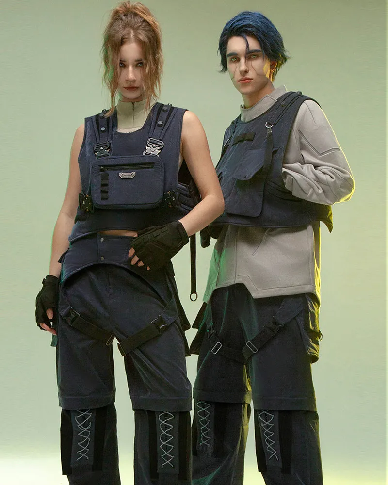 XIPHEVIL Cyberpunk Outfits Operative Reversible Cargo Vest