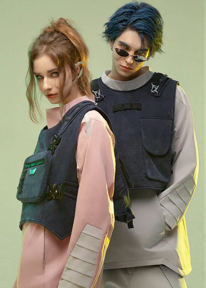 XIPHEVIL Cyberpunk Outfits Operative Reversible Cargo Vest